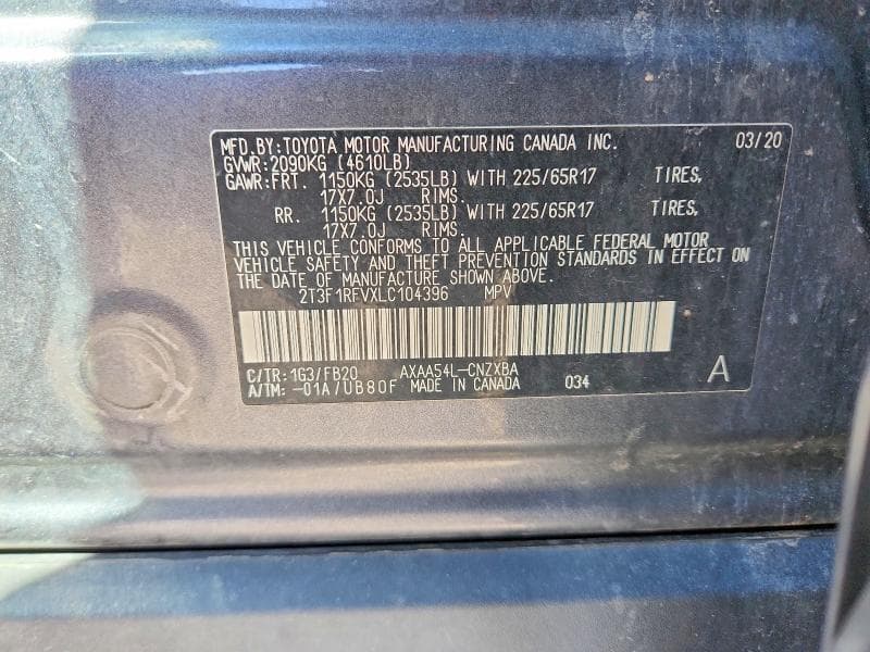 2020 Toyota RAV 4 LE thumbnail 6